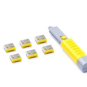 Smartkeeper UL03PKYL USB-A-poortslot Set van 6 stuks Geel Incl. 1 sleutel