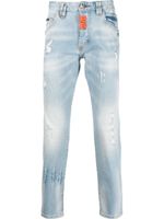 Philipp Plein jean skinny à effet usé - Bleu