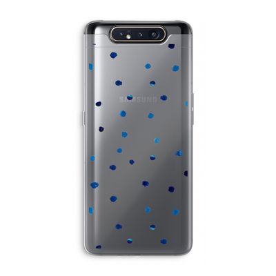 Blauwe stippen: Samsung Galaxy A80 Transparant Hoesje