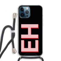 Monogram: iPhone 12 Pro Transparant Hoesje met koord