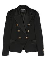 Balmain Kids blazer en laine vierge à boutonnière croisée - Noir