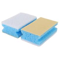 Sanitairspons - 2x - blauw - schuim spons - 11 x 8 x 7 cm - badkamer schoonmaak Sanitairspons - 2x - blauw - schuim spons - 11 x 8 x 7 cm - badkamer schoonmaak