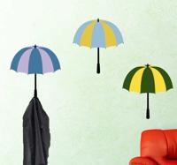 Kapstok sticker Kleurrijke paraplu's kapstok