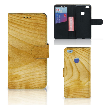 Huawei P10 Lite | Book Style Case | Licht Hout