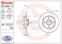 Remschijf BREMBO, Remschijftype: Massief, u.a. fÃ¼r CitroÃ«n, Peugeot, Opel - thumbnail