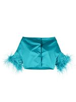 P.A.R.O.S.H. veste à détail de plumes - Bleu