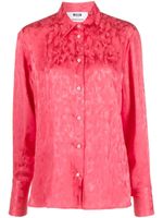 MSGM chemise en satin à manches longues - Rose - thumbnail