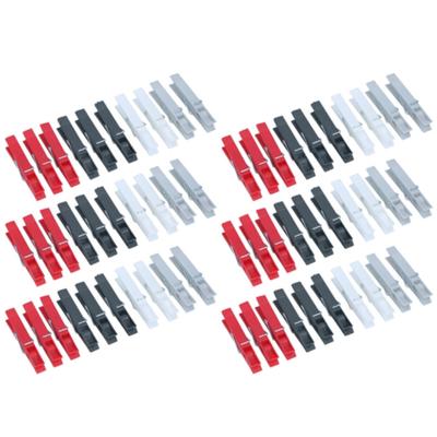 Dirt Devil Kunststof wasknijpers - 60x knijpers - Rood/zwart/wit/grijs - 7 cm - kunststof