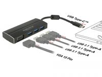 DeLOCK 63932 interface hub USB 3.2 Gen 1 (3.1 Gen 1) Type-C 5000 Mbit/s Zwart - thumbnail