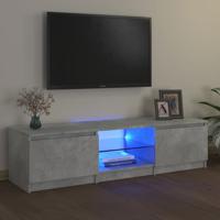 Tv-meubel met LED-verlichting 140x40x35,5 cm betongrijs