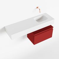 Toiletmeubel Mondiaz Andor | 100 cm | Meubelkleur Fire | Lex vrijhangend wastafel Talc Rechts | Zonder kraangat Toiletmeubel Mondiaz Andor | 100 cm | Meubelkleur Fire | Lex vrijhangend wastafel Talc Rechts | Zonder kraangat