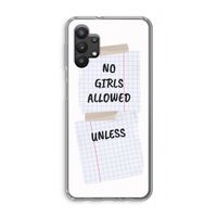 No Girls Allowed Unless: Samsung Galaxy A32 5G Transparant Hoesje