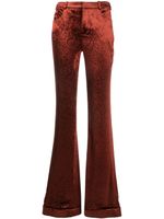 Saint Laurent pantalon évasé en velours - Orange