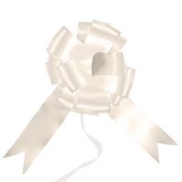 Santex trouwauto lint met strikjes - Bruiloft - wit/creme satijnglans - just married   -