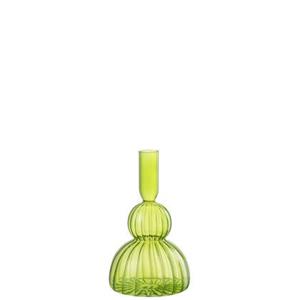 J-Line vaas Juliette - glas - groen - 19 cm hoog