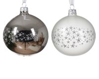 Kerstbal glas d8 cm zilver a2 III kerst - Decoris