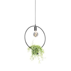 QAZQA Moderne hanglamp zwart met glas rond - Roslini