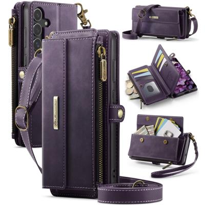 Caseme Samsung Galaxy S25 FE hoesje - portemonnee tasje - Paars