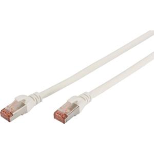 Digitus DK-1644-010/WH RJ45 Netwerkkabel, patchkabel CAT 6 S/FTP 1.00 m Wit Vlambestendig, Folie afscherming, Afscherming gevlochten, Afgeschermd,