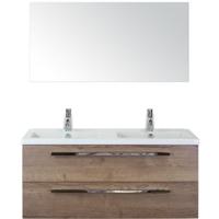 Seville Badmeubelset 120 cm - 2 Laden Tabacco - Wastafel Djazz Dubbel met Spiegel