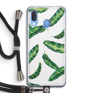 Lange bladeren: Samsung Galaxy A40 Transparant Hoesje met koord