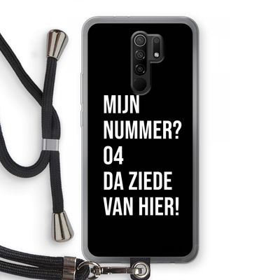 Da ziede van hier - Zwart: Xiaomi Redmi 9 Transparant Hoesje met koord