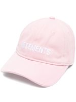 VETEMENTS casquette en coton à logo brodé - Rose