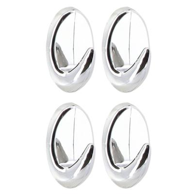 Plakhaakjes 4x stuks?- 2,5 x 3,5 x 4 cm - Zelfklevende ophang haakjes - kunststof - zilver - keuken