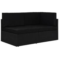Tweezitsbank sectioneel poly rattan zwart