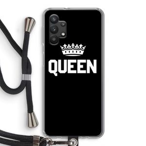 Queen zwart: Samsung Galaxy A32 5G Transparant Hoesje met koord