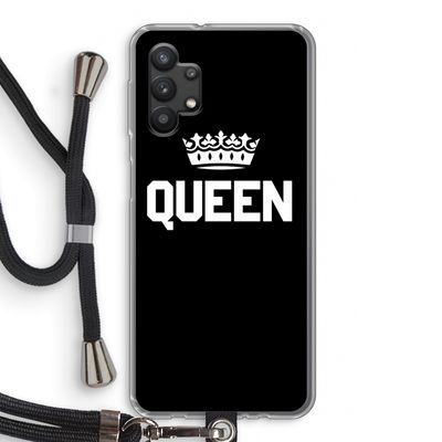 Queen zwart: Samsung Galaxy A32 5G Transparant Hoesje met koord
