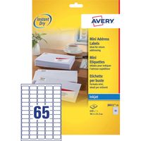 Avery J8651-10 mini etiketten ft 38,1 x 21,2 mm (b x h), 650 etiketten, wit 10 stuks - thumbnail