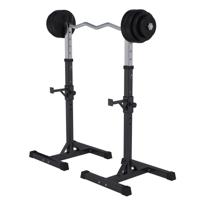 Squat en Bankdruksteunen met Halterset 35 kg kunststof