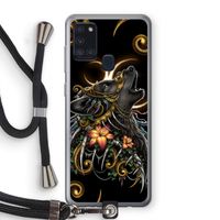 Huilende Wolf: Samsung Galaxy A21s Transparant Hoesje met koord
