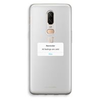 Reminder: OnePlus 6 Transparant Hoesje