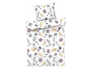 LIVARNO home Dekbedovertrek 140 x 200 cm (Bloemen/wit)