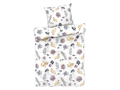 LIVARNO home Dekbedovertrek 140 x 200 cm (Bloemen/wit)