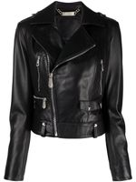 Philipp Plein veste de moto en cuir - Noir - thumbnail