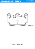 Remblokkenset, schijfrem ATE, u.a. für Audi, Porsche, VW