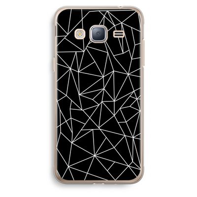 Geometrische lijnen wit: Samsung Galaxy J3 (2016) Transparant Hoesje