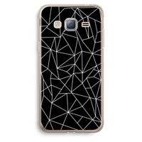 Geometrische lijnen wit: Samsung Galaxy J3 (2016) Transparant Hoesje