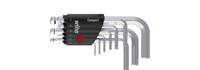 Wiha Stiftsleutelset | in Compact houder | Zeskantkogelkop | 10-delig | kort | mat verchroomd | in blister - 40411 - 40411