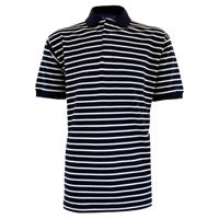 Polo Pique Shortsleeve Navy Natural Shirt Heren - thumbnail