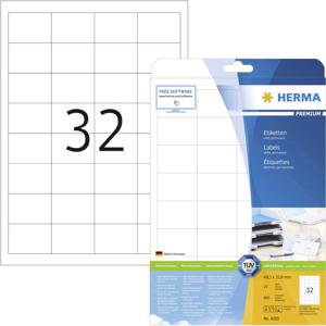 Herma 4200 Universele etiketten 48.3 x 33.8 mm Papier Wit 800 stuk(s) Permanent hechtend Inkjet, Laser (zwart/wit), Laser (kleur), Kopiëren (zwart/wit),