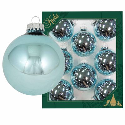 8x Glanzende blauwe kerstboomversiering kerstballen van glas 7 cm - Kerstbal 8x Glanzende blauwe kerstboomversiering kerstballen van glas 7 cm - Kerstbal