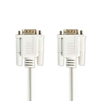Nedis Seriële Kabel | D-SUB 9-Pins Male | D-SUB 9-Pins Male | Vernikkeld | 2.00 m | Rond | PVC | Ivoor | Label - CCGL52000IV20