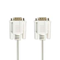 Nedis Seriële Kabel | D-SUB 9-Pins Male | D-SUB 9-Pins Male | Vernikkeld | 2.00 m | Rond | PVC | Ivoor | Label - CCGL52000IV20