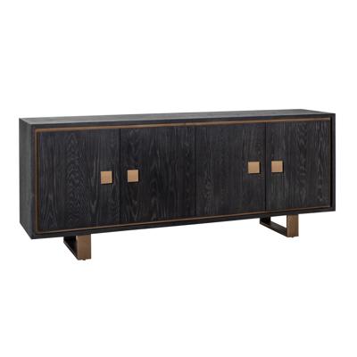 Dressoir Hunter 4-deuren (Zwart rustiek)