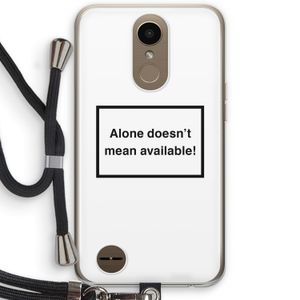 Alone: LG K10 (2017) Transparant Hoesje met koord