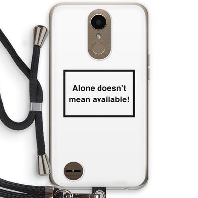 Alone: LG K10 (2017) Transparant Hoesje met koord